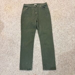 LL Bean Women’s Olive Green Jeans Size 12 Straight Leg